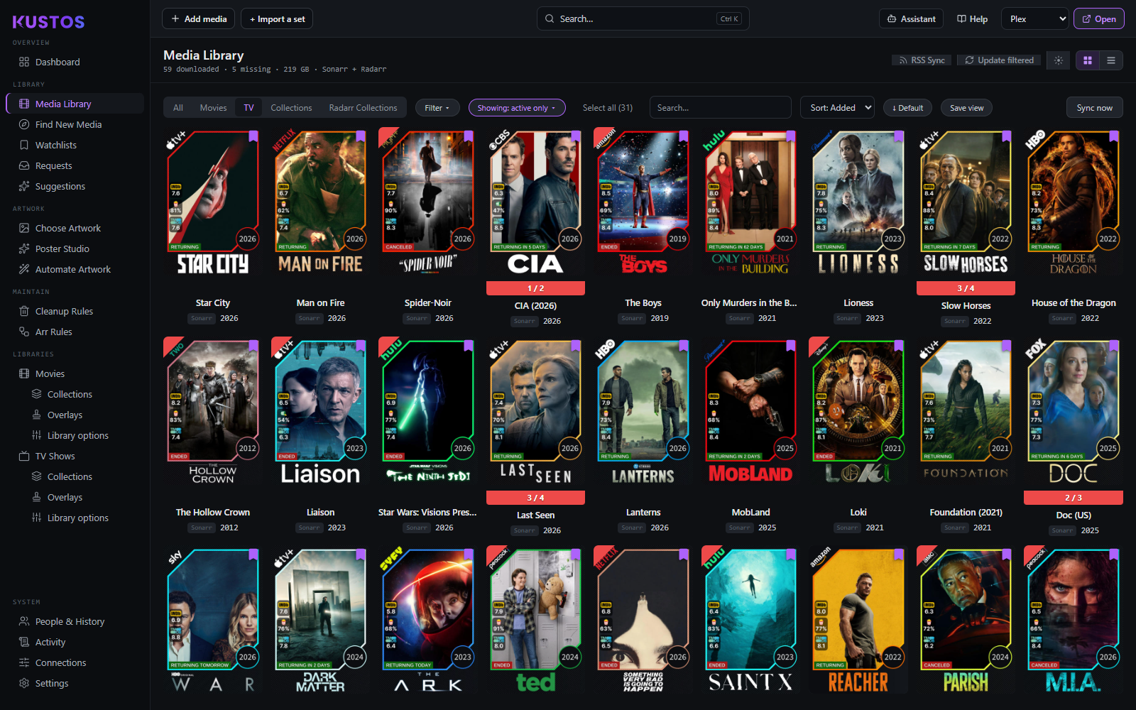Media Library in grid view