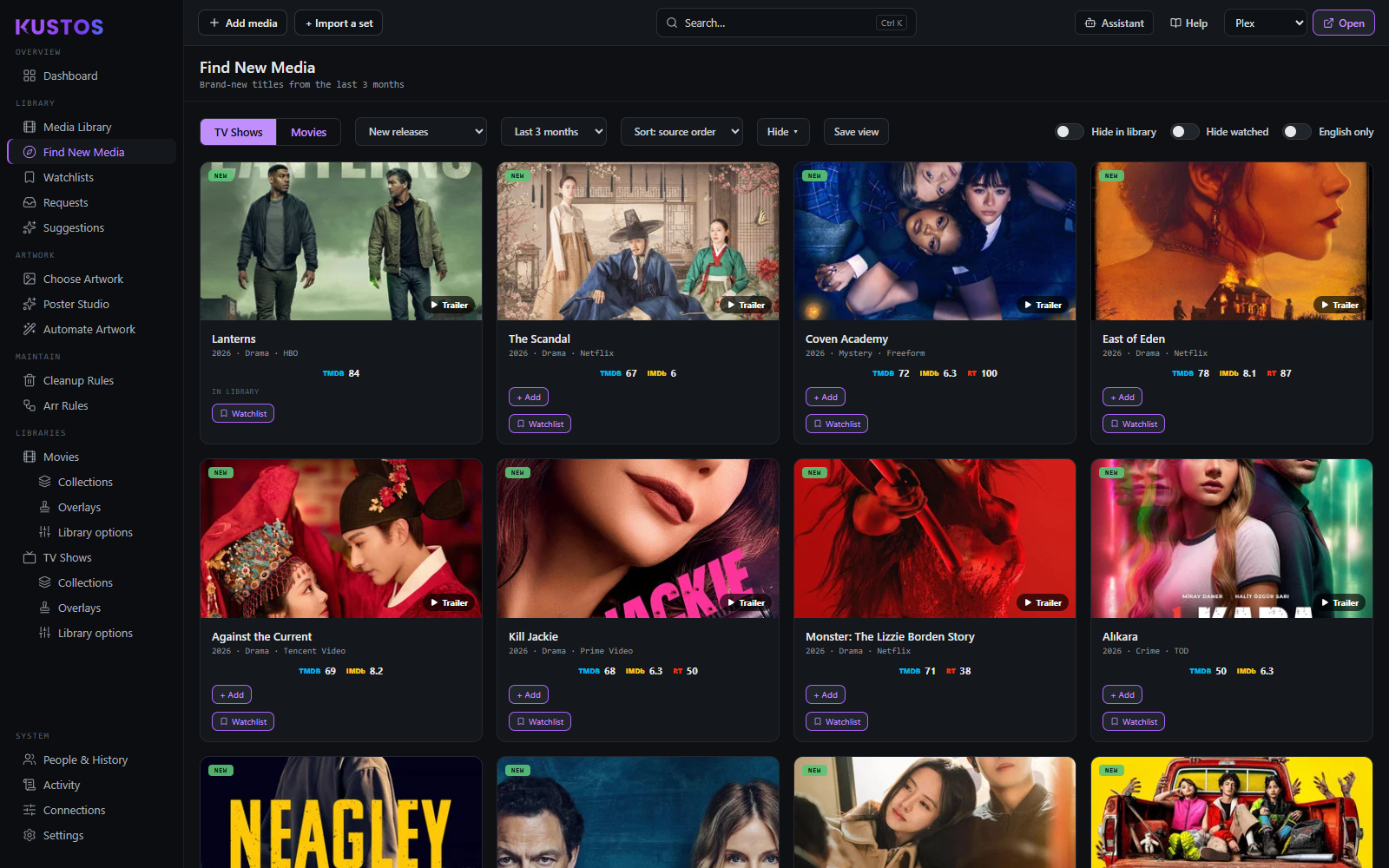 Find New Media on its New releases source for the last three months