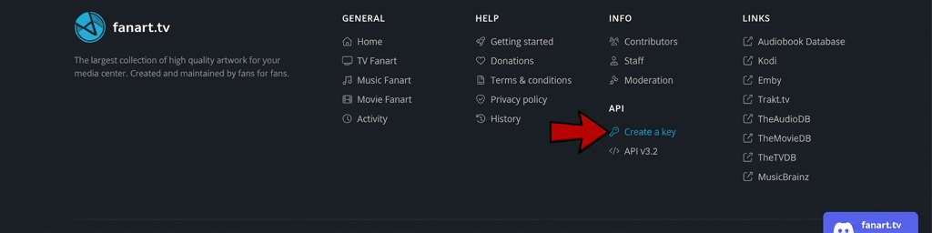 The link is in the site footer under API, not in your profile menu