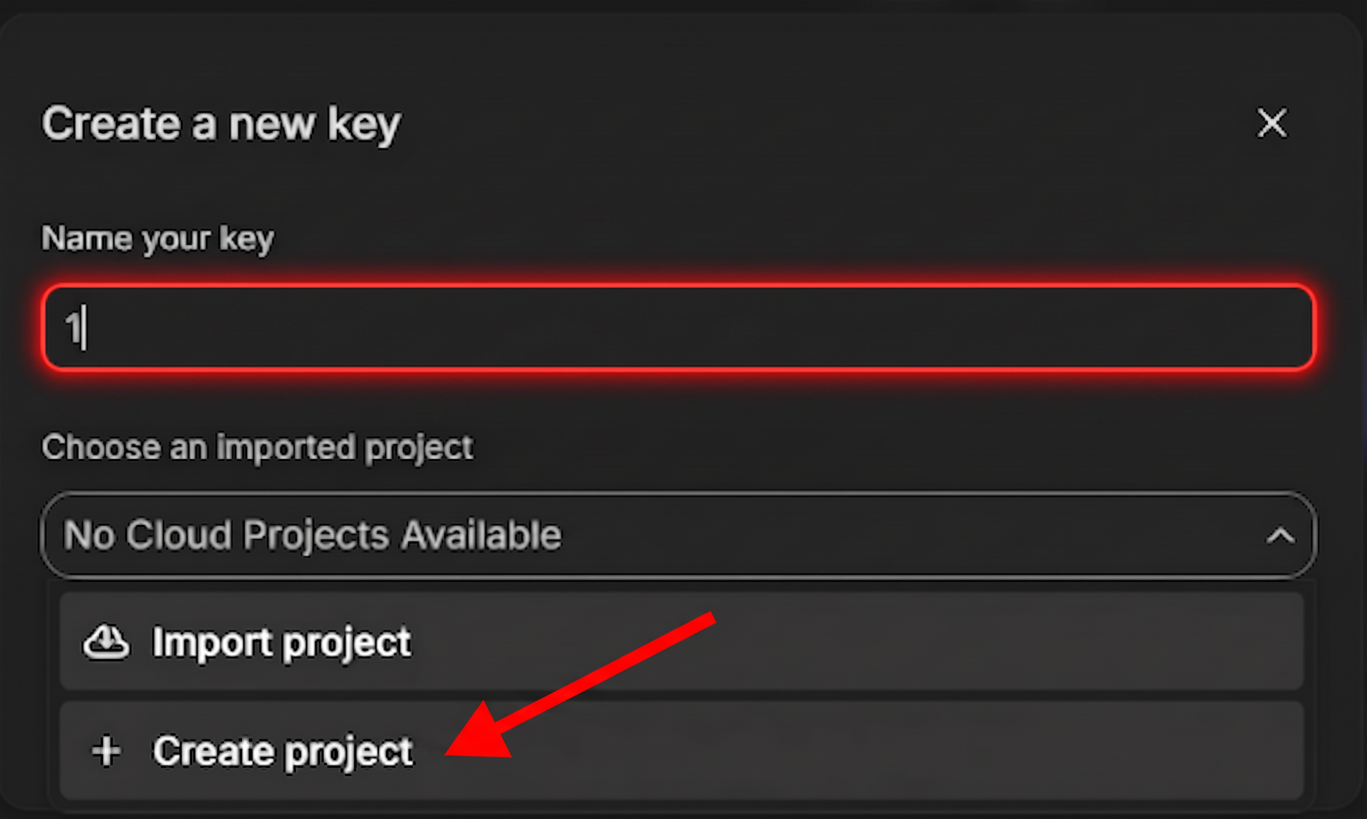 The project picker