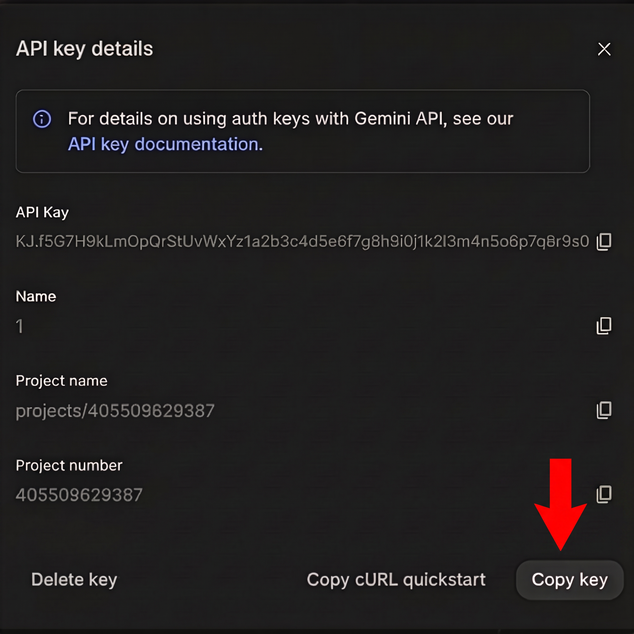 The finished key with Copy key