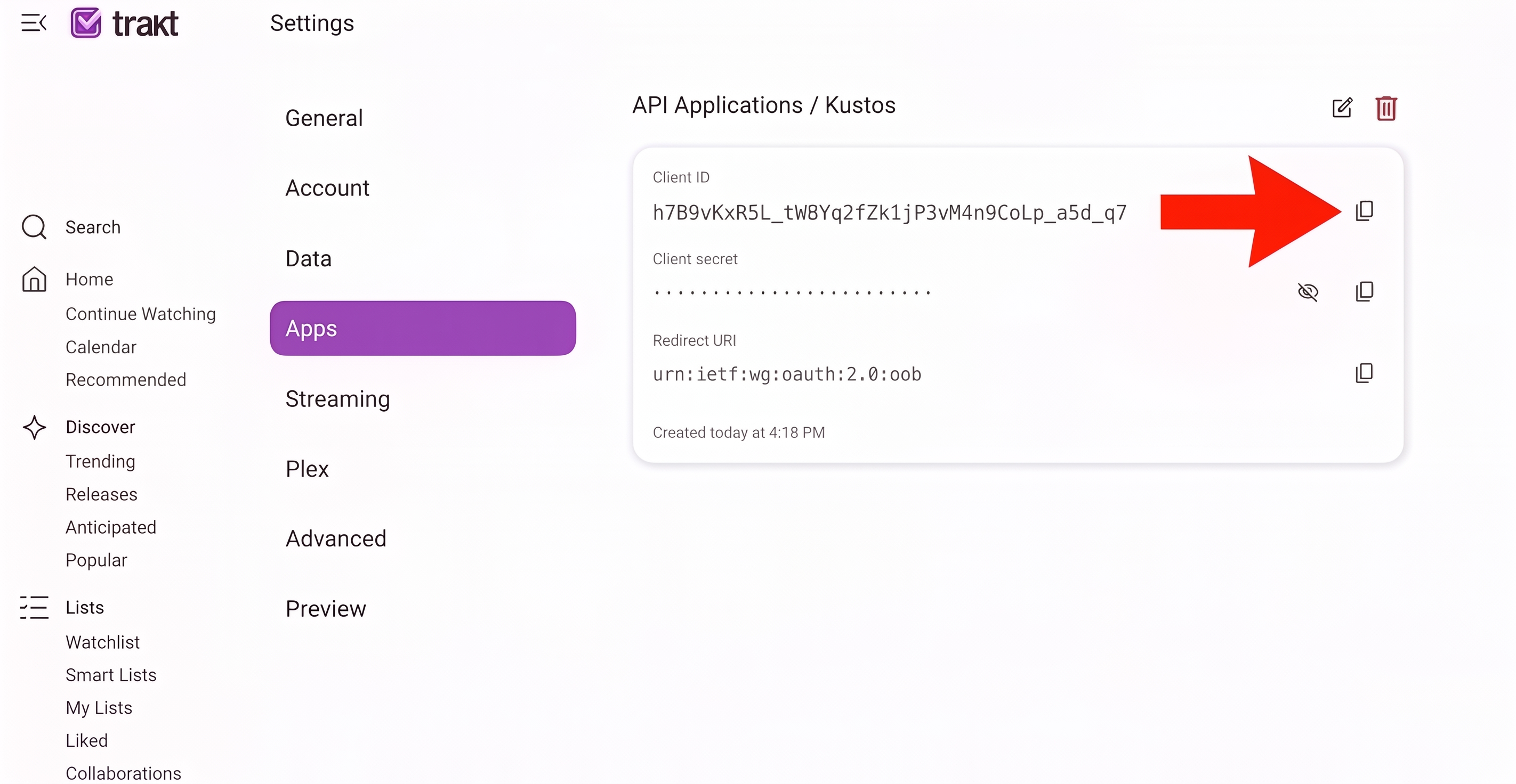 The finished application